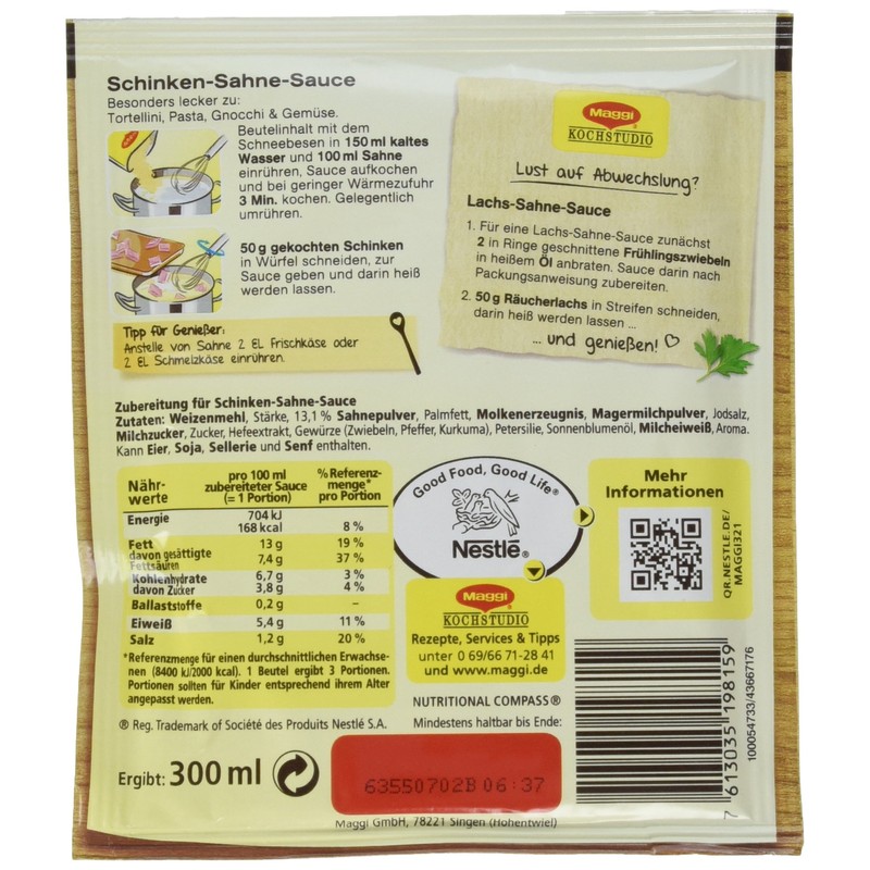 Maggi La Pasta Sauce Ham Cream Pack of 17 (17