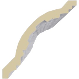 4 3/4"H x 4 1/2"P x 6 5/8"F x 94 1/2"L, (3 7/8" Repeat), Floral Crown Moulding