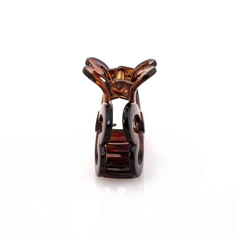 Righe e Pois, Haarspange mit brauner Schildkröte aus ABS-Kunststoff, Haarspange
