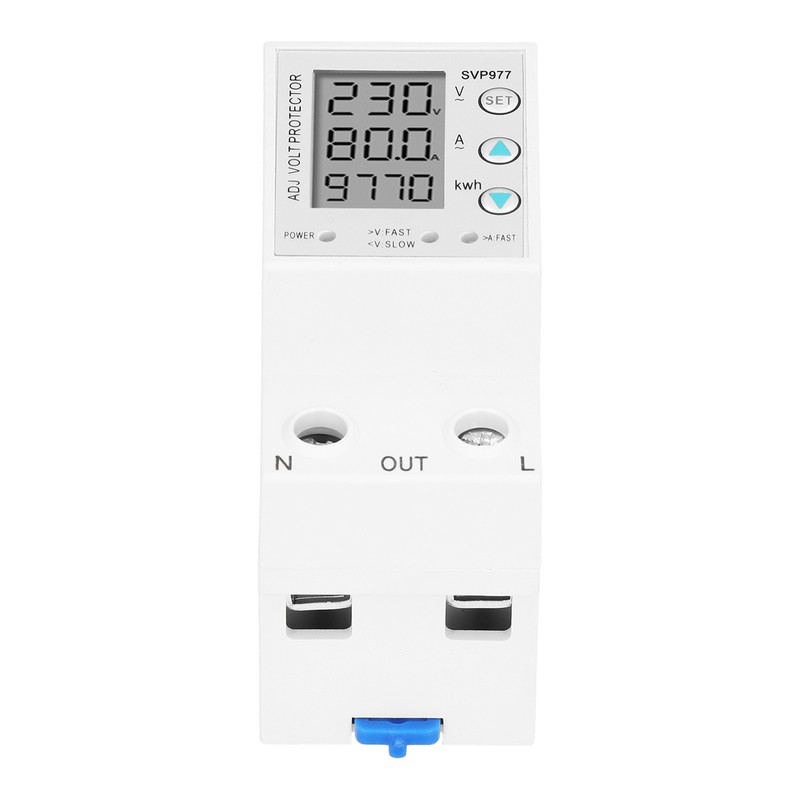 Voltage Protector Adjustable Current Power Monitoring Equipment with Backlight 230VAC