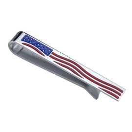 HAWSON 2 inch Tie Bar Clip for Men's Skinny Necktie - US Flag