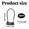 4 Digit Combination Padlock,1PCS Steel Cable Padlocks with Code,Long Padlock,Outdoor