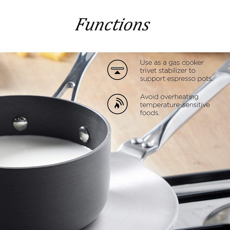 9.45inch Stainless Steel Coffee Milk Cookware Simmer Ring Induction adapter