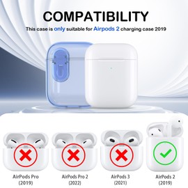 MHYALUDO Compatible with Airpods Case Cover with Secure Lock, Compatible with Airpods 1st/2nd Gen (2016/2019), Clear Soft Shockproof Case with Lanyard Cleaning Pen,Blue