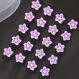 20 accesorios para el cabello: horquillas moradas con flores y trenzas para niñas, bodas de niñas de las flores y bebés (morado)