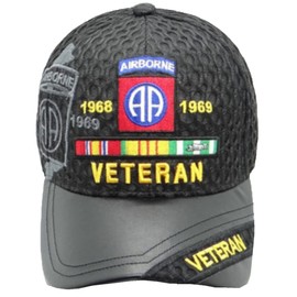 First Military Choice 82nd Airborne Division Vietnam Veteran Waffle Mesh Black Baseball Cap