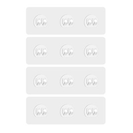 4 Pack Shower Caddy Adhesive Replacement, Adhesive Shower Shelves Hooks Caddy Shelves Rack Basket Shower Organizer Shower Sticker Bathroom Hanging Hook No Drilling Sticky Hanging Hooks (Style 2)