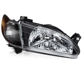 ECCPP Headlights for 1998 1999 2000 for Toyota Corolla Pair Headlight Assembly Black Housing Amber Reflector 8111002060