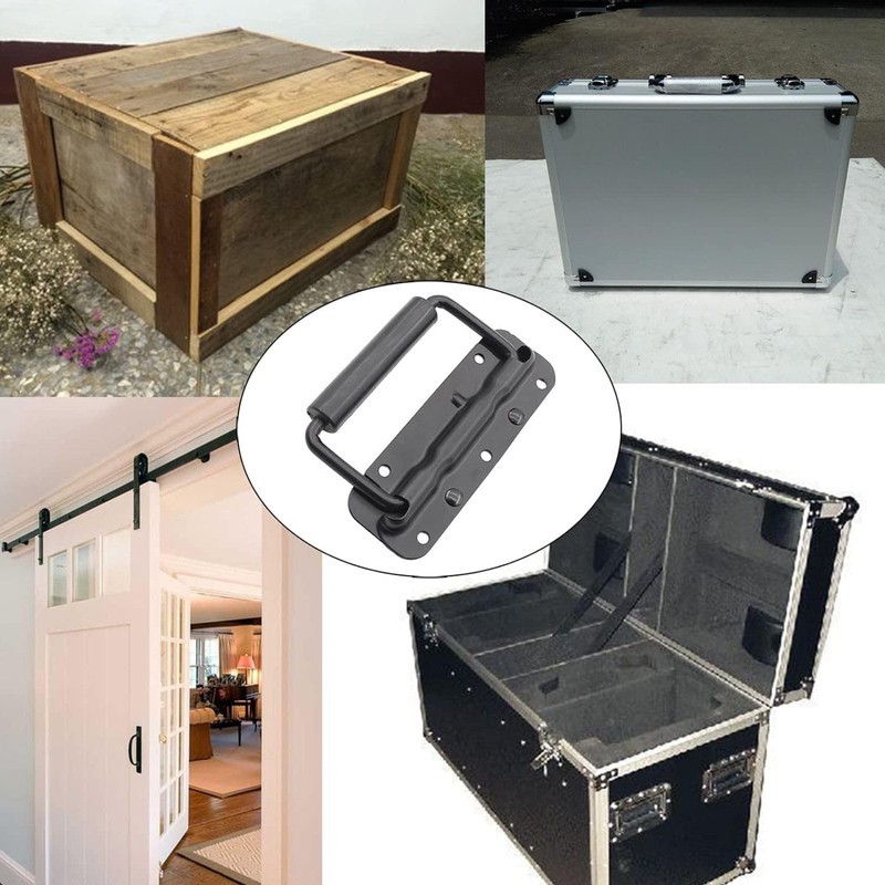 ORTAVA Pack of 2 Folding Handles, Spring-Loaded Crate Handle, Cold