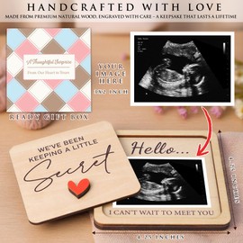 KATINAT Grandparent Reveal Keepsake, Pregnancy Announcement for Grandparents, Baby Announcement Sign, Sonogram Picture Frame Wooden Keepsake Box, First Time Grandparents Gift