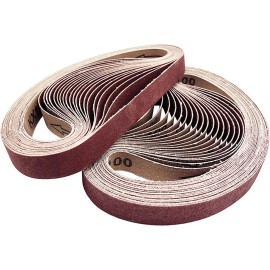 Roxx Tools 120Pcs 1" x 30" inch Sanding Belt 60-400 Grit Polishing Sander Belts Sandpaper