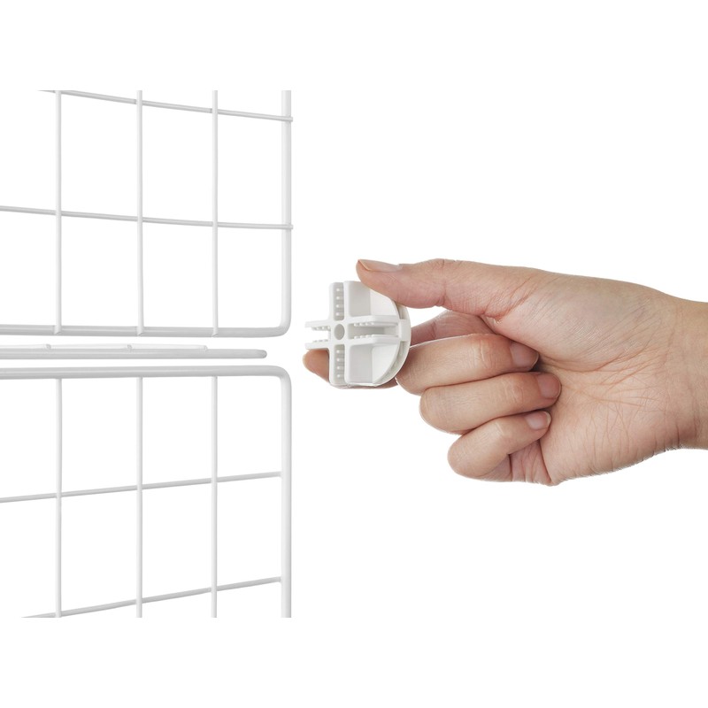 Whitmor Storage Cubes - Stackable Interlocking Wire Shelves - White