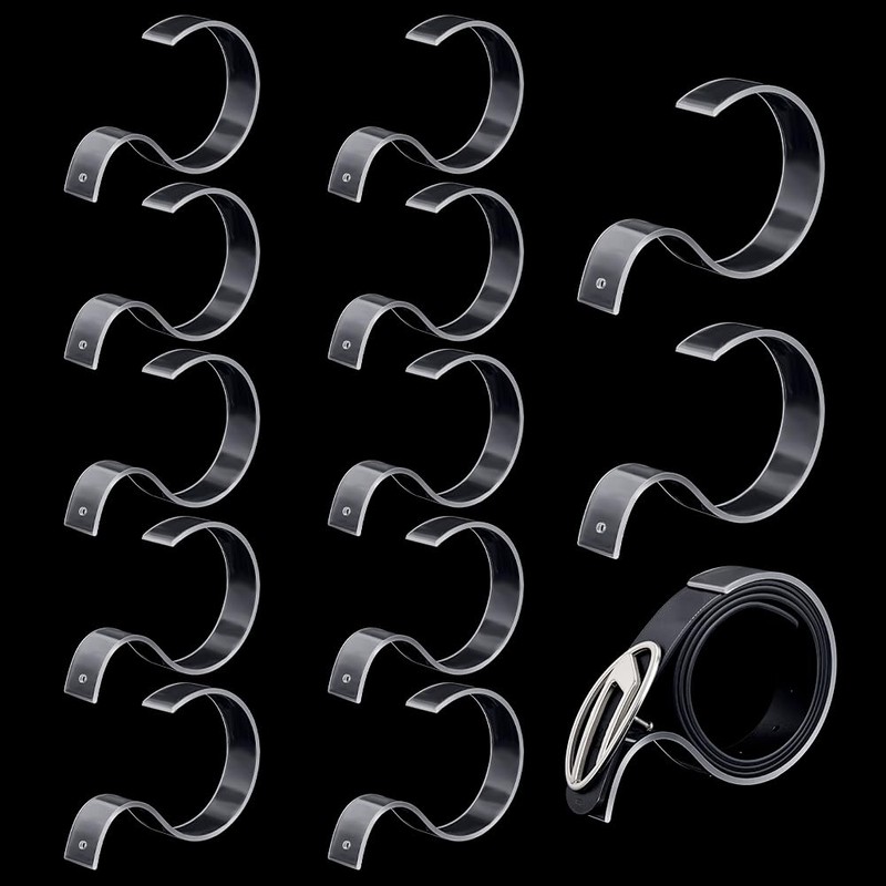 PH PandaHall 15pcs Acrylic Belt Display Stand Transparent Belt Organizer