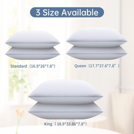 Bed Pillows for Sleeping King Size Set of 4, Down Alternative Filling, Fluff by Patting Pillows for Back, Stomach or Side Sleepers