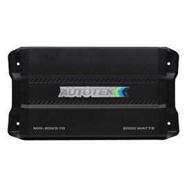 Autotek MM-2025.1D Mean Machine 2000 Watt Amplifier, 1-Ohm Stable Compact Mono Amplifier, Bass Remote Included