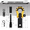 AUTMATCH Shackle Hitch Receiver 2" with 3/4" Mega D Ring