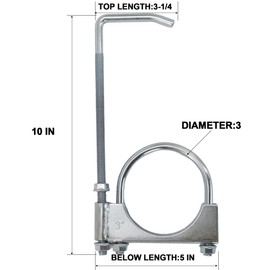 scottchen PRO Exhaust Clamp With Hanger fit 3" Exhaust Pipe, Exhaust System Hanger Exhaust Hanger