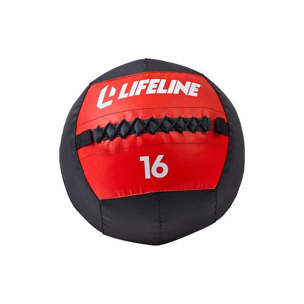 Lifeline Wall Ball for Improved Balance, Coordination and Stability - 10lbs, Black/Red (LLWB-10)