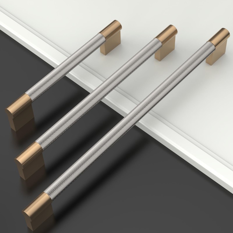Coinkoly 10 Pack 3"(76mm) Brushed Satin Nickel and Champagne Bronze