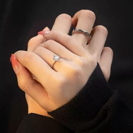 Hoisy Matching Rings for Couples His and Her Rings I Love You Couple Ring 925 Sterling Heart Cz Cz Adjustable Rings