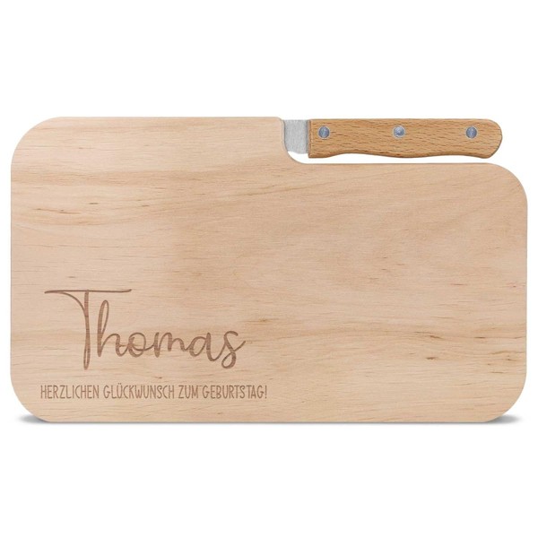 GRAVURZEILE Frühstücksbrettchen mit eigener Gravur in verschiedenen Motiven - Inklusive