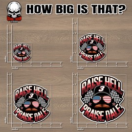 Raise Hell Praise Dale Stickers Dale Racer Racing Waterproof Vinyl Bumper Sticker for Water Bottle Hard Hat Helmet Car Laptop
