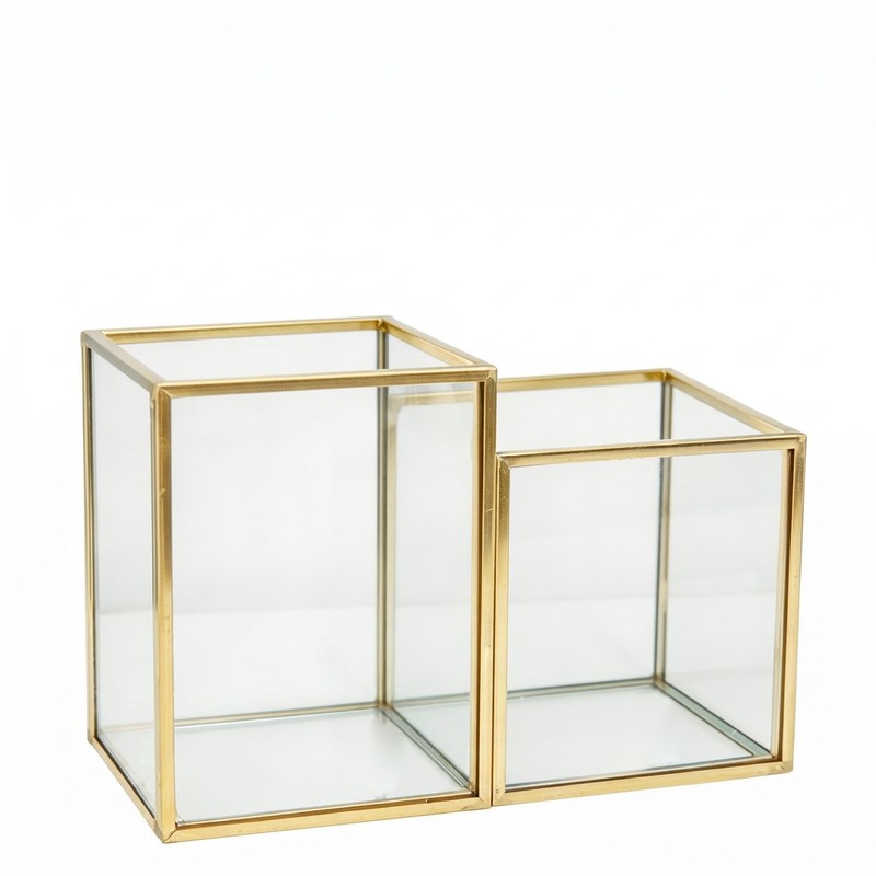JIARI Glass Pen Holder Cup for Desk, Pencil Cup Holder,