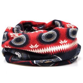 LEX STANDARD CH060 Women's Summer Knit Hat Ethnic Pattern Hat 2-Way Neck Warmer Cap