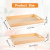 Wooden Serving Trays with Handle - 2 Pieces Unfinished Wood