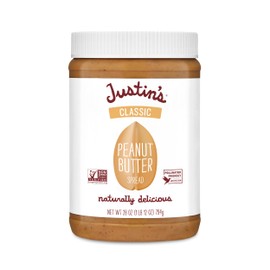 Justin's Classic Peanut Butter, Only Two Ingredients, Gluten-free, Non-GMO, Responsibly Sourced, 28 Ounce Jar (6 Pack)