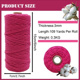 GUEEPN 328 Feet 3mm Cotton Butchers String Twine,100% Cotton Kitchen Twine String for Gift Wrapping Gardening Kitchen Butcher Crocheting Knitting DIY Wall Hanging (Golden Yellow)