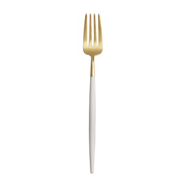 Cutipol GOA GO07WGB Dessert Fork, White/Gold, 7.3 inches (18.5 cm)