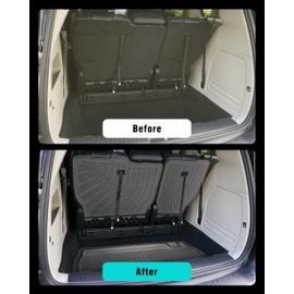 CaBYbigG Cargo Liner Cargo Mat Trunk Mat Backrest Mat Compatible with Dodge Grand Caravan 7 Seat 2008-2021 Accessories Back Seat Protector Dog Liner