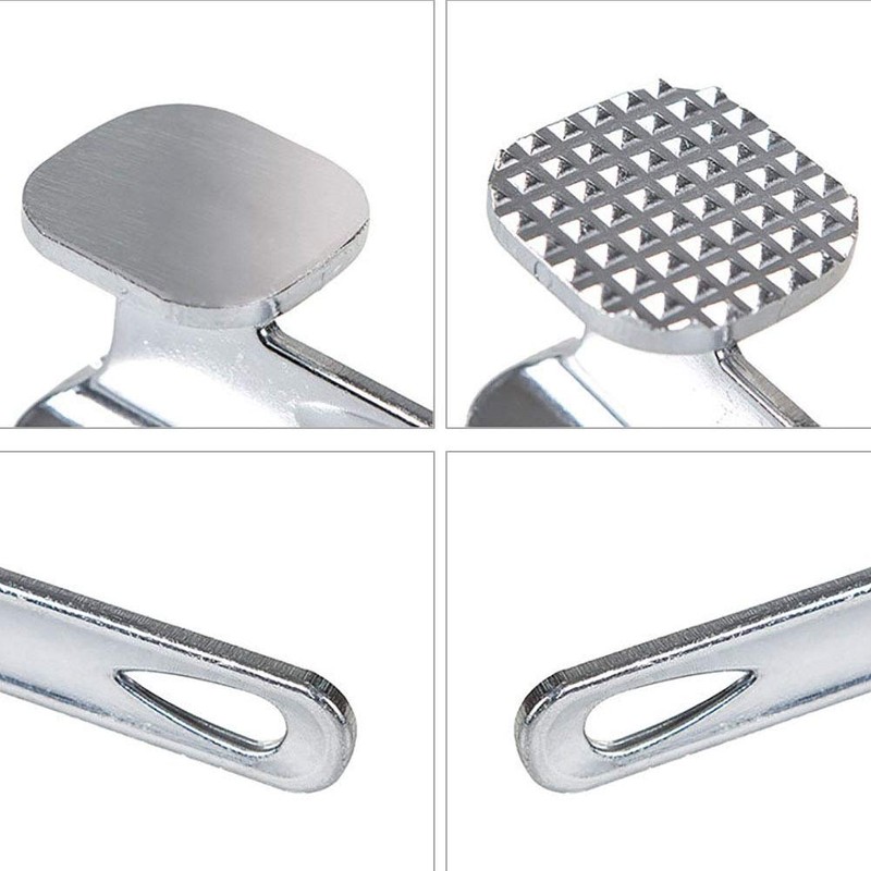 RetroFun Meat Tenderiser Hammer Double Sided Offset Spike Flat Surface