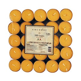 Cocod'or Scented Tealight Candles/Honey Peach / 100 Pack / 4-5 Hour Burn Time/Made in Italy