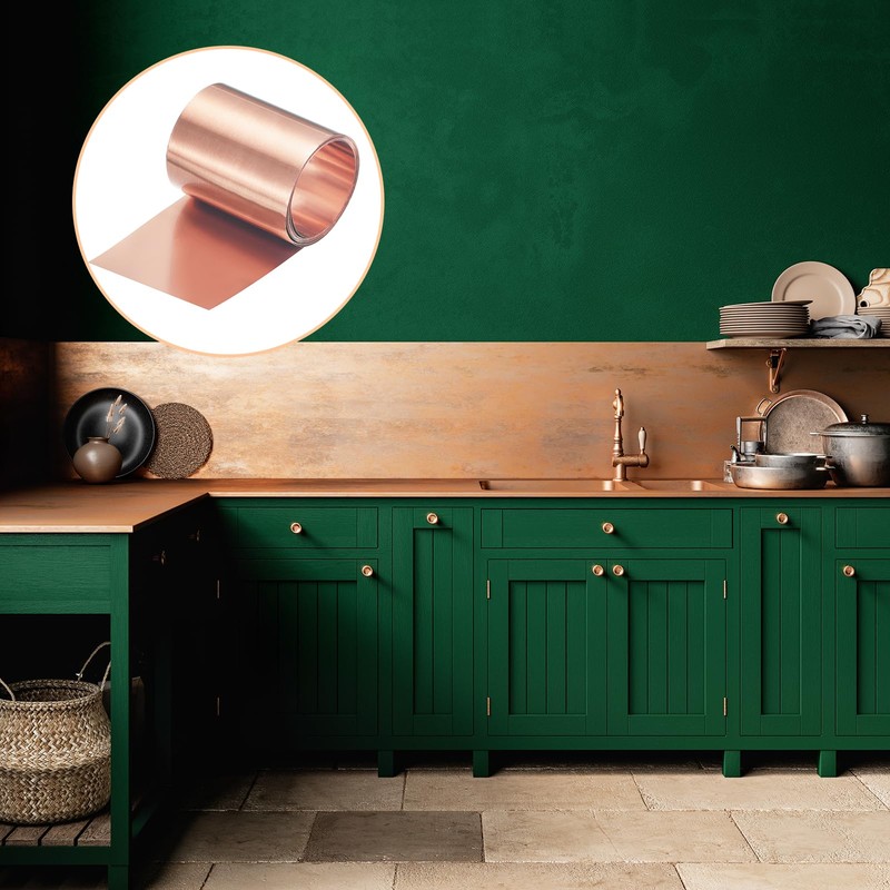 sourcing map Copper Sheet Roll 2000mm x 40mm x 0.05mm,