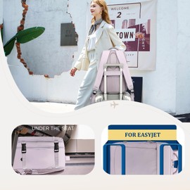 Yankony Airplane Cabin Travel Backpack 45 x 36 x 20 cm Easyjet Travel Backpack with Anti-Theft Bag, Purple, Backpack