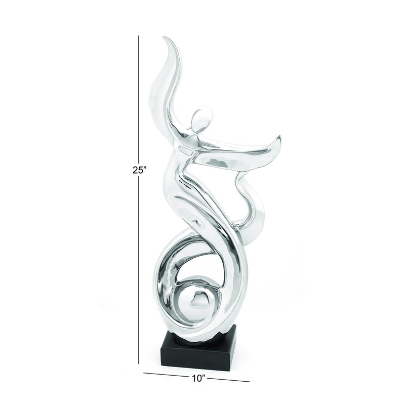 Deco 79 Ceramic People Decorative Sculpture Dancing Home Decor Statue,
