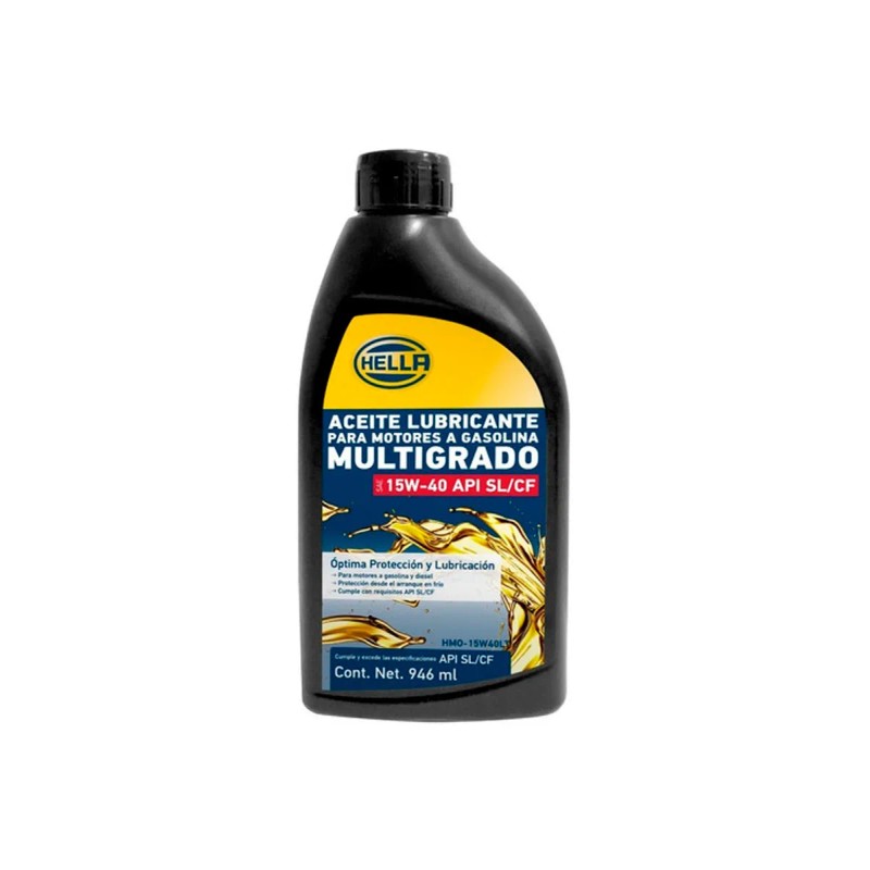Aceite Mineral Multigrado 15w-40 Api Sl/cf Hella 946ml Motor Gasolina