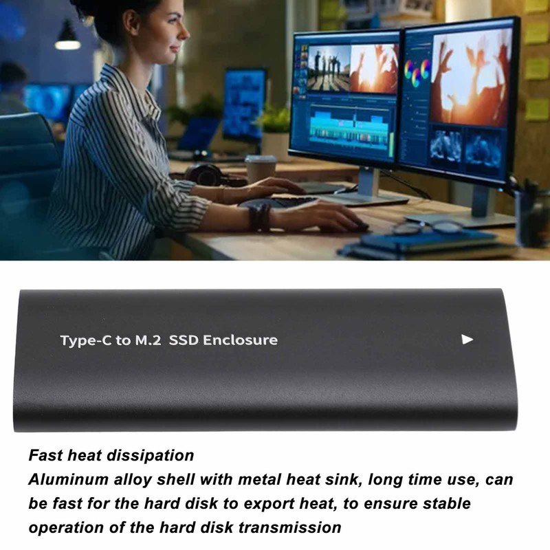M.2 SATA Hard Drive Enclosure 5Gbps High Speed Tool Free
