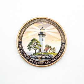 The Lord is My Light and My Salvation Religious Challenge Coin, Psalm 27:1 Inspirational Token Christian Gift Faith Charm
