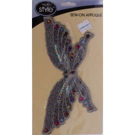 Wrights Butterfly Butterflies Sew On Applique Sequin Appliques 8.25W x 4 M211.05