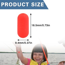 Foam Floats Pompano Rigs Floats, 50PCS Snell Fishing Floats for Surf Fishing Strike Indicators Fishing Rig Accessories for Walleye Catfish Trout (Cylindrical, Red)