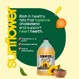 AVO NON-GMO High Oleic Sunflower Oil for General Cooking - 1 Gallon