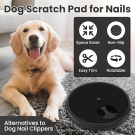 Rotatable Cat & Dog Scratch Pad for Nails | Stress Free Dog Scratcher | Dog Nail Scratch Board with 6 Treat Box & 2 Extra Sandpapers | Small Medium Cats & Dogs Nail File Toy | Dog Nail Grinder (Black)