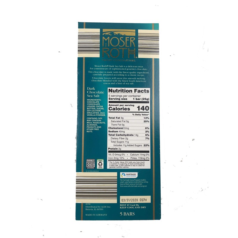 Moser Roth Privat Chocolatiers (Dark Sea Salt)