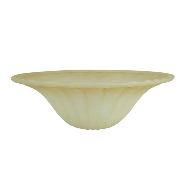 Aspen Creative Amber 23092-01A Transitional Style Replacement Torchiere Glass Shade, 1-5/8" Fitter Size x 6-1/4" Height x 18" Diameter