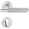 Hoppe Amsterdam Door Handle Set with Rosette PZ Cylinder, Silver