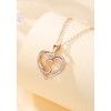 INFUSEU Womens Heart Initial Necklace, Rose Gold S Letter Pendant,