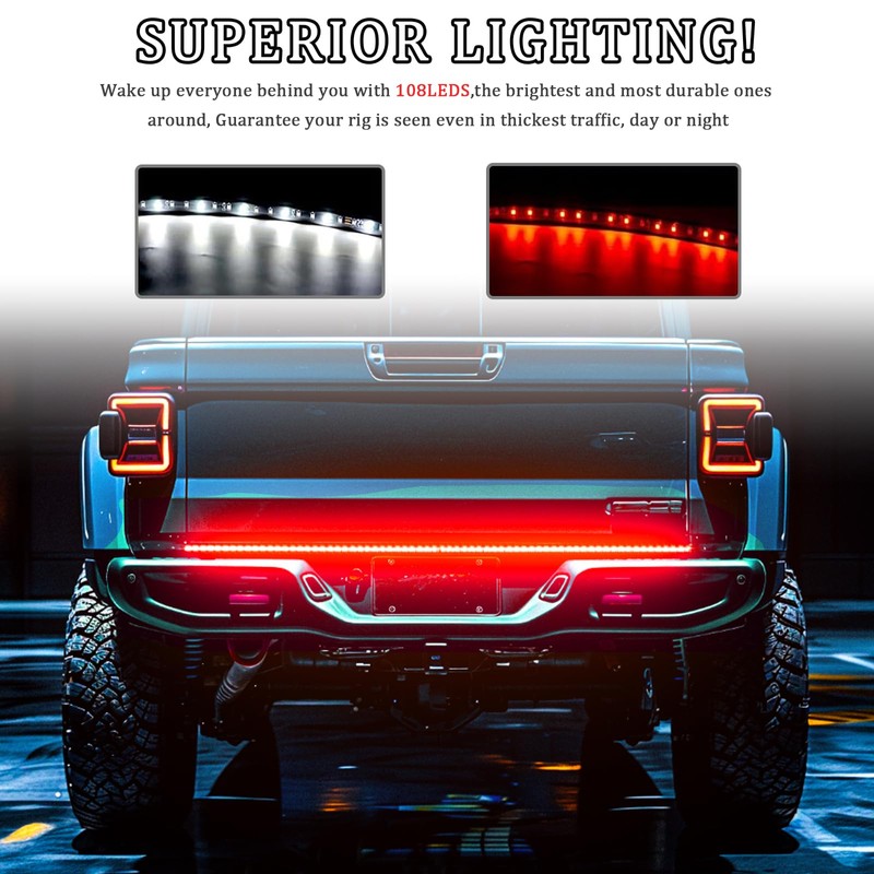 Truck Tailgate Light Bar, LED Single Row Tailgate Light Strip